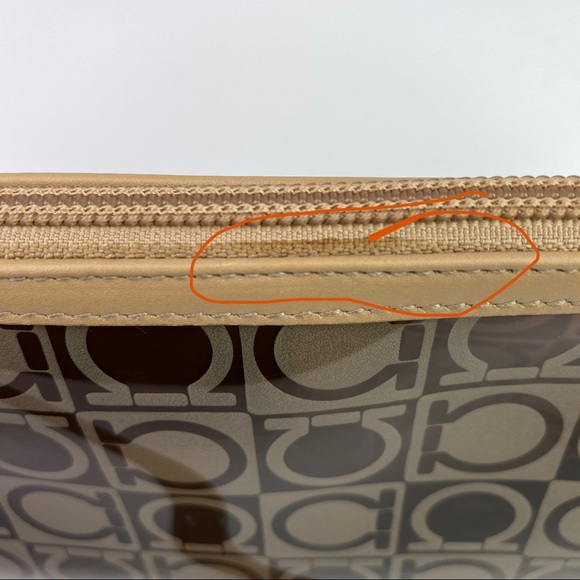 Ferragamo Monogram Handbag, PVC w/ Leather Handle, Grancini Logo, Made in Italy - Picture 13 of 16